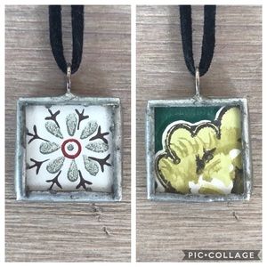 Vintage Wallpaper Reversible Necklace